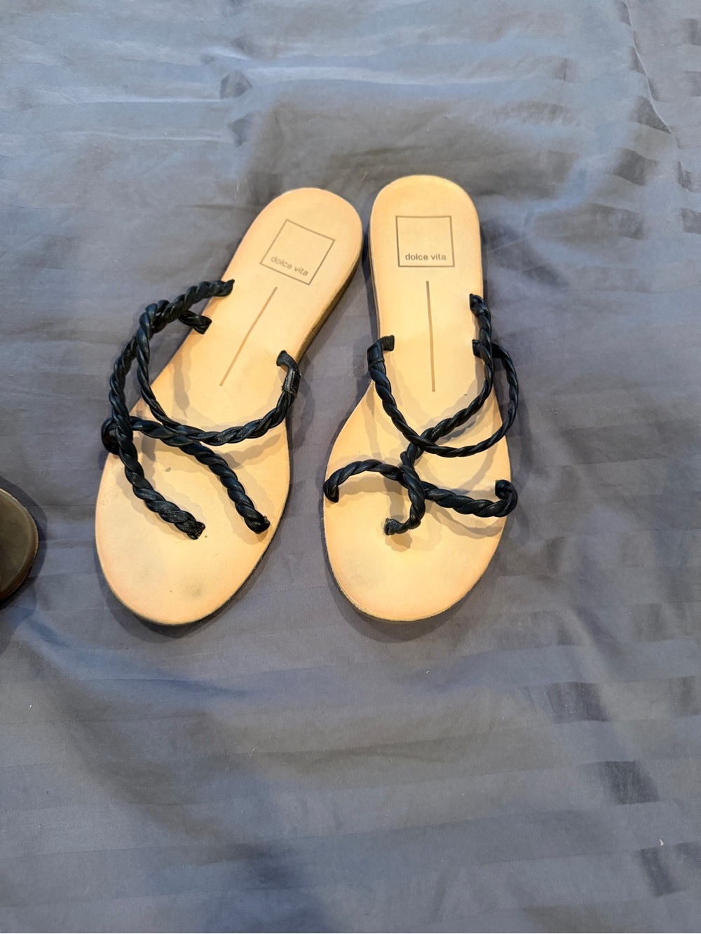 Dolce Vita Black Braided-Strap sandals